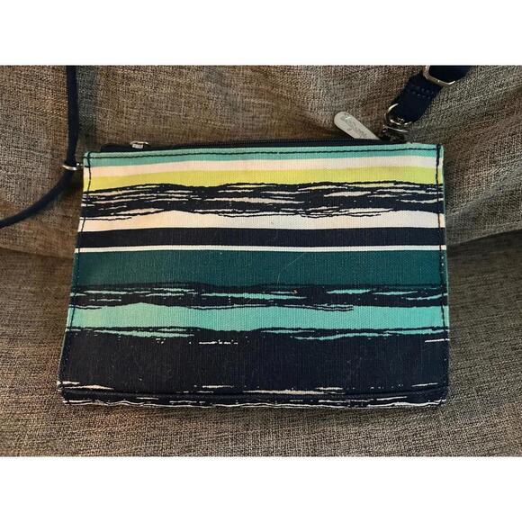 Thirty One Cross Town Crossbody Purse In Sea Stripe Pattern - Picture 4 of 9